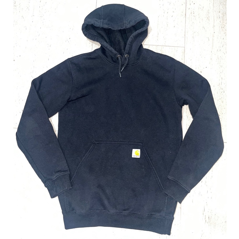 Carhartt Loose Fit Midweight Hoodie Black Fleece Pullover Workwear Small
